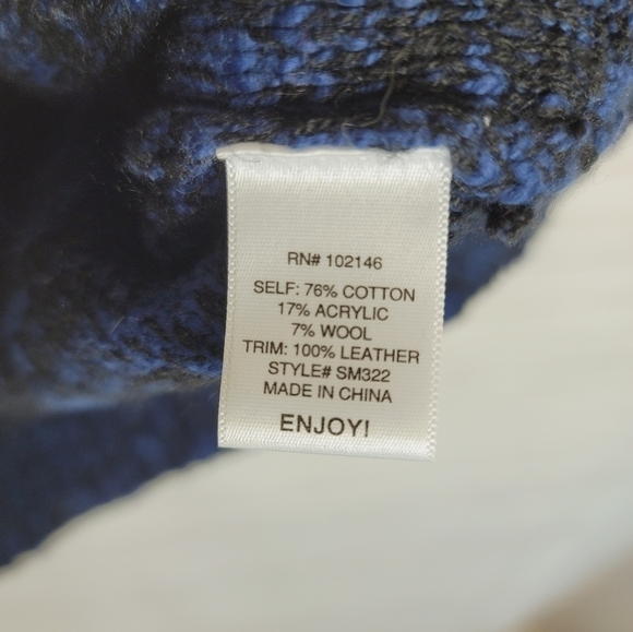 MICHAEL STARS WOOL BLEND MOTO STYLE BLUE & BLACK VEST, SZ XS/S - Picture 6 of 8